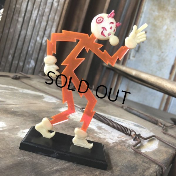 画像3: 40s Vintage REDDY KILOWATT Standing Business Card Holder Figure Red w/Black Stand (C359) (3)