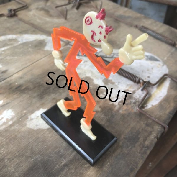 画像4: 40s Vintage REDDY KILOWATT Standing Business Card Holder Figure Red w/Black Stand (C359) (4)