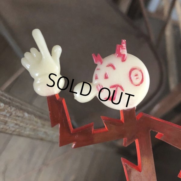 画像9: 40s Vintage REDDY KILOWATT Standing Business Card Holder Figure Red w/Black Stand (C358) (9)