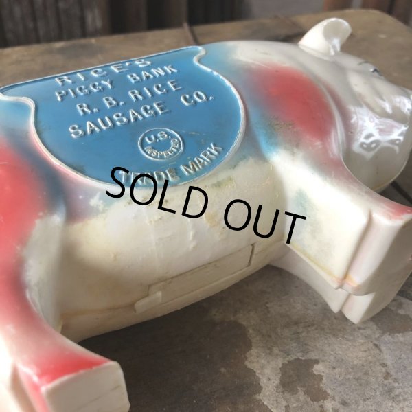 画像11: 50s Vintage R.B.RICE SAUSAGE CO. RICE'S Advertising Piggy Coin Bank (C383) (11)