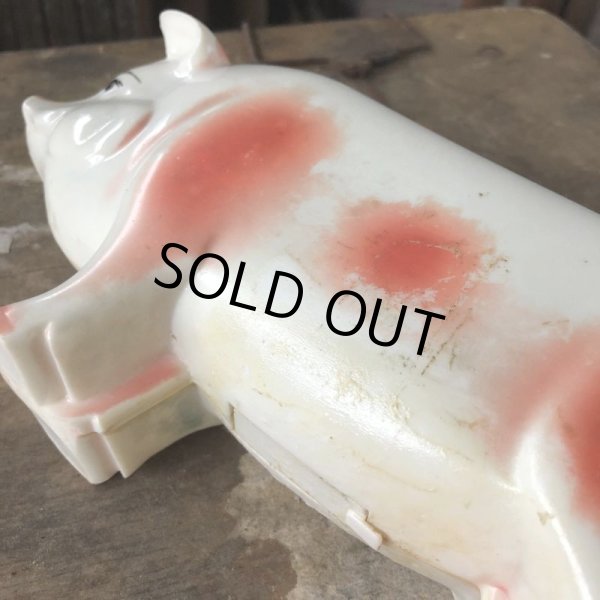 画像12: 50s Vintage R.B.RICE SAUSAGE CO. RICE'S Advertising Piggy Coin Bank (C383) (12)