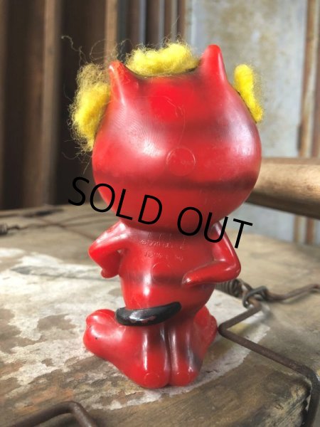 画像2: 70s Vintage Red Devil Cat Message Doll『I'm A Horny Little Devil』(C384) (2)