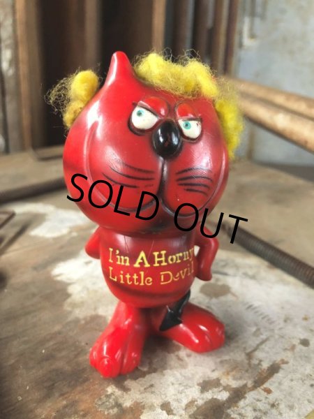 画像1: 70s Vintage Red Devil Cat Message Doll『I'm A Horny Little Devil』(C384) (1)