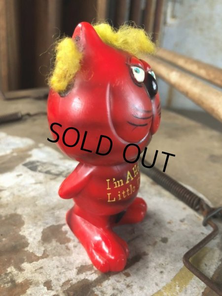 画像4: 70s Vintage Red Devil Cat Message Doll『I'm A Horny Little Devil』(C384) (4)