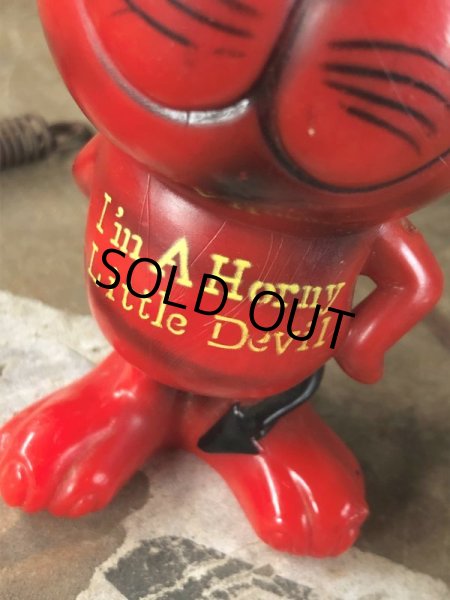 画像6: 70s Vintage Red Devil Cat Message Doll『I'm A Horny Little Devil』(C384) (6)