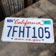 画像1: American License Number Plate / California 7FHT105 (B394) (1)