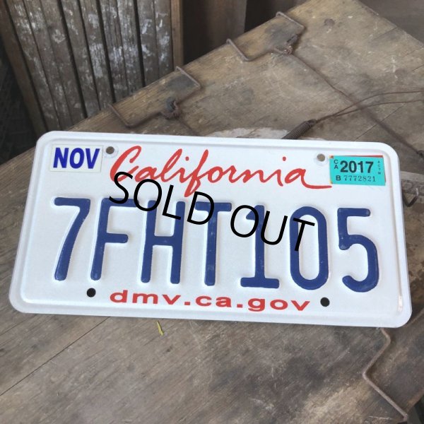 画像1: American License Number Plate / California 7FHT105 (B394) (1)