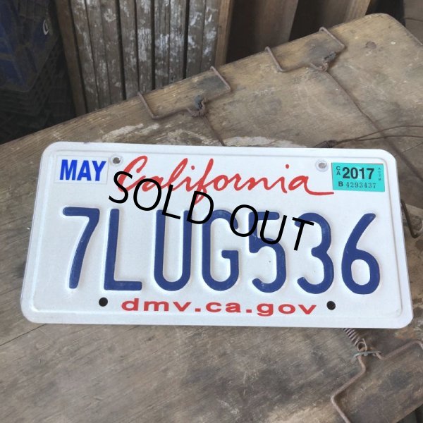 画像1: American License Number Plate / California 7LUG536 (B395) (1)