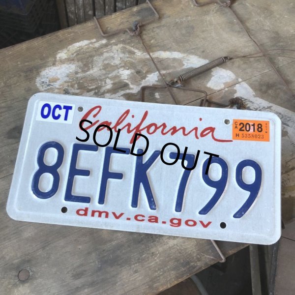 画像1: Vintage American License Number Plate / California 8EFK799 (B388) (1)