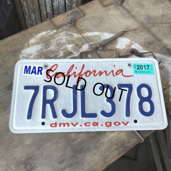 画像1: American License Number Plate / California 7RJL378 (B392) (1)