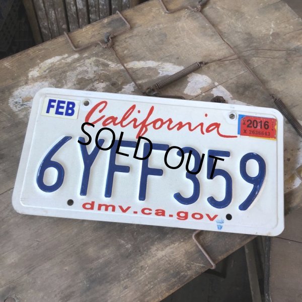 画像1: American License Number Plate / California 6YFF359 (B398) (1)