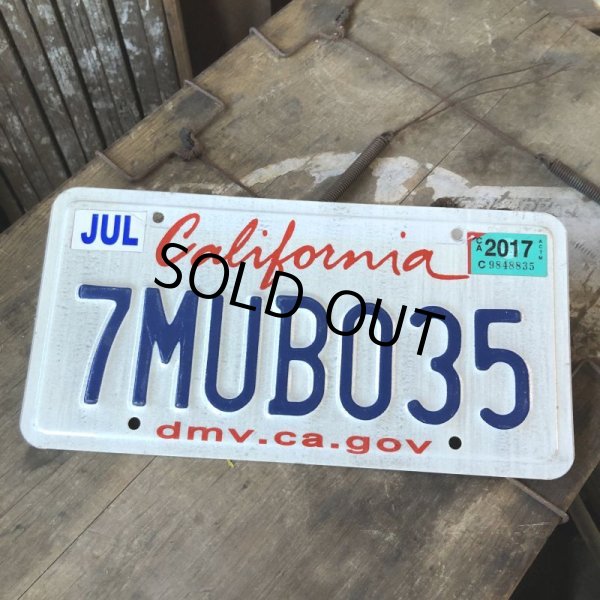 画像1: American License Number Plate / California 7MUB035 (B390) (1)