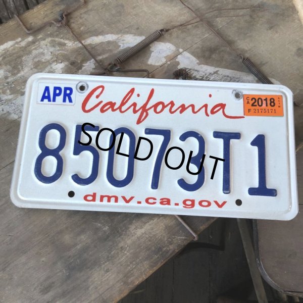 画像1: American License Number Plate / California 85073T1 (B389) (1)