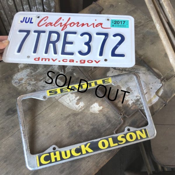 画像5: Vintage Automotive License Plate Frame / SEATTLE CHUCK OLSON (B405) (5)