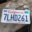 画像1: American License Number Plate / California 7LHD261 (B397) (1)