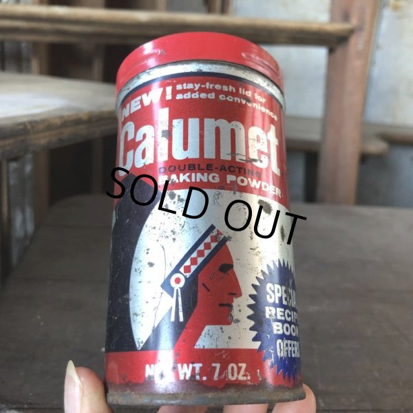 画像8: Vintage Calumet Baking Powder Tin Can 7oz (B412) (8)