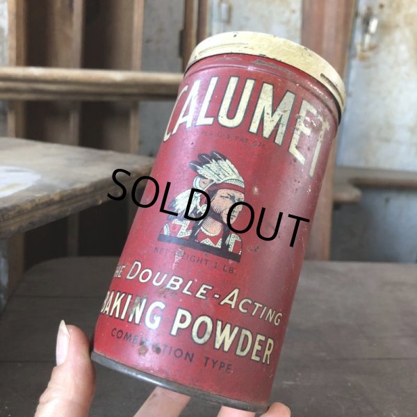画像7: Vintage Calumet Baking Powder Tin Can 1 Pound (B416) (7)