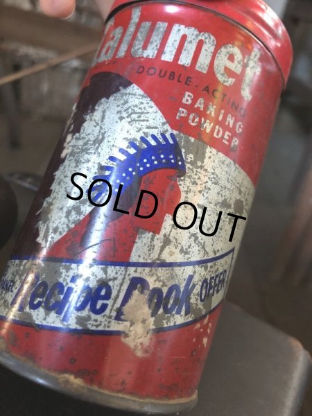 画像7: Vintage Calumet Baking Powder Tin Can 1/2lb (B410) (7)
