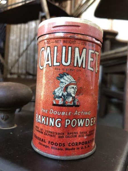 画像1: Vintage Calumet Baking Powder Tin Can 6oz (B413) (1)