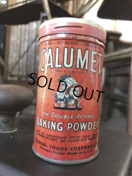 画像1: Vintage Calumet Baking Powder Tin Can 6oz (B413) (1)