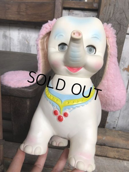 画像13:  60s Vintage Edward Mobley Arrow Sleep Eyes Rubber Squeak Elephant (C433) (13)