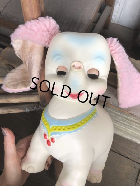 画像5:  60s Vintage Edward Mobley Arrow Sleep Eyes Rubber Squeak Elephant (C433) (5)