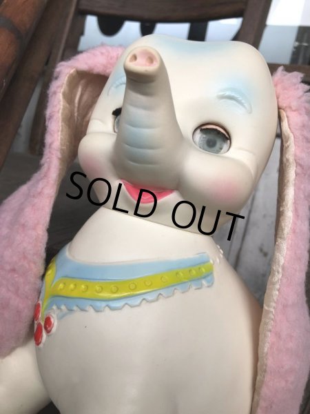 画像3:  60s Vintage Edward Mobley Arrow Sleep Eyes Rubber Squeak Elephant (C433) (3)