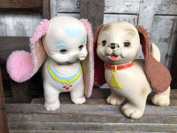 画像14:  60s Vintage Edward Mobley Arrow Sleep Eyes Rubber Squeak Dog (C432) (14)