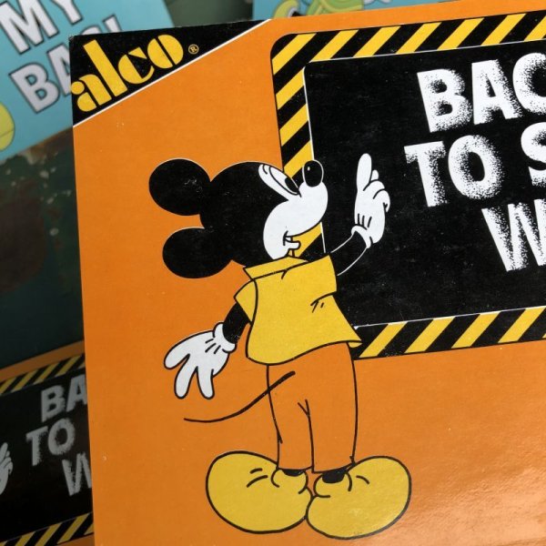 画像3: Vintage Disney Mickey Mouse Card Panel BACK TO SCHOOL WE GO! (C082)  (3)