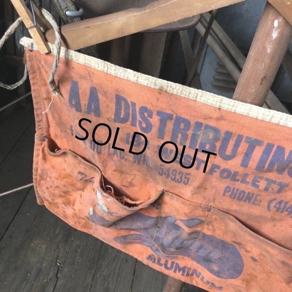 画像2: Vintage Advertising Work Apron AA DISTRIBUTING aluminum sidings (B478) (2)