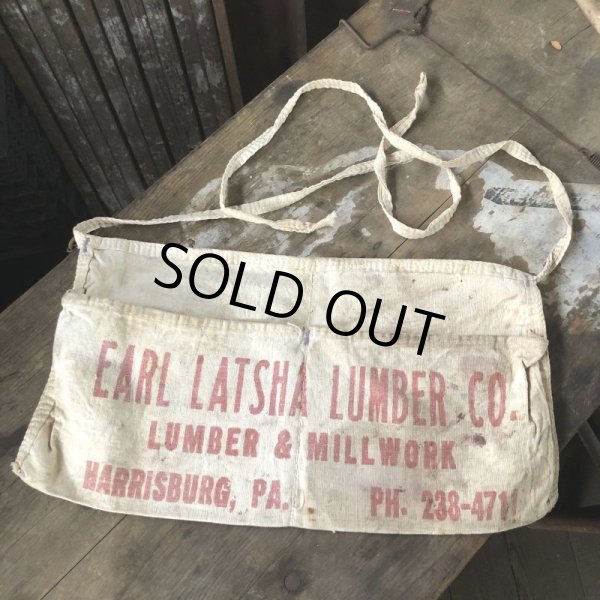 画像3: Vintage Advertising Work Apron EARL LATSHA Lumber (B472) (3)