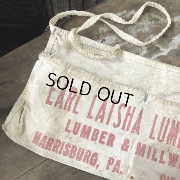 画像4: Vintage Advertising Work Apron EARL LATSHA Lumber (B472) (4)