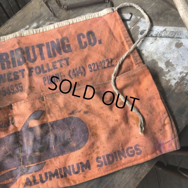 画像9: Vintage Advertising Work Apron AA DISTRIBUTING aluminum sidings (B478) (9)