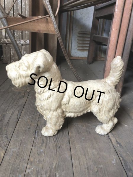 画像1: Vintage Sealyham Terrier Heavy Cast Iron Door Stop Statue (B492) (1)