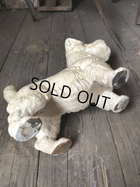 画像11: Vintage Sealyham Terrier Heavy Cast Iron Door Stop Statue (B491) (11)