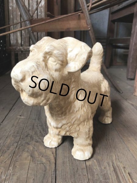 画像1: Vintage Sealyham Terrier Heavy Cast Iron Door Stop Statue (B491) (1)