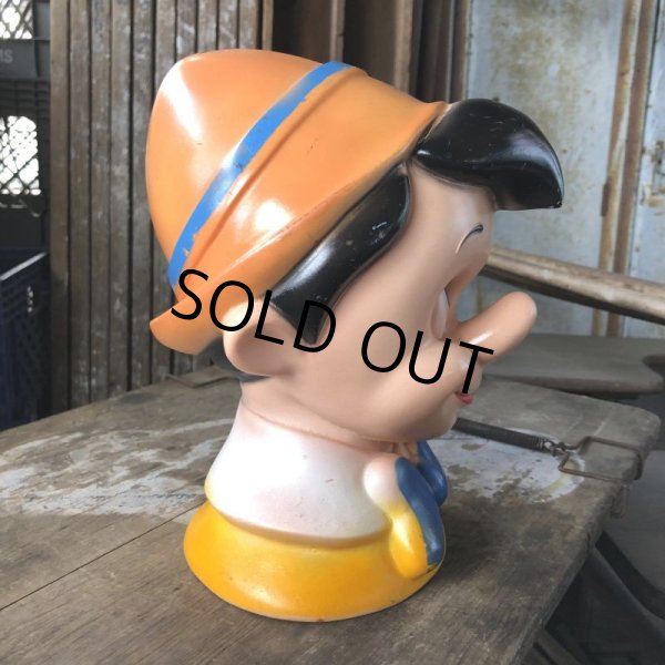 画像4: 70s Vintage Disney Play Pal Head Bank Pinocchio (B496)  (4)