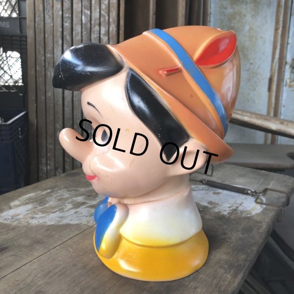 画像2: 70s Vintage Disney Play Pal Head Bank Pinocchio (B496)  (2)