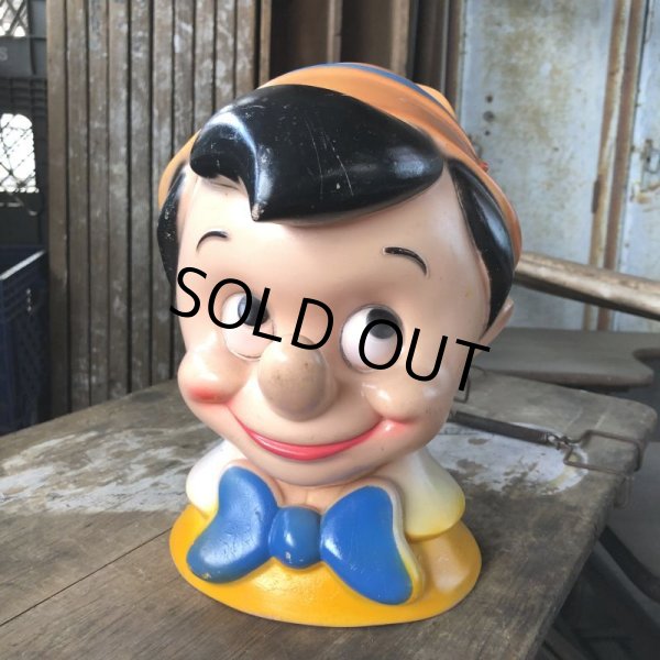 画像1: 70s Vintage Disney Play Pal Head Bank Pinocchio (B496)  (1)