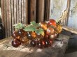 画像1: Vintage Mid-Century Lucite Acrylic Amber Grapes on Driftwood Base (B498) (1)