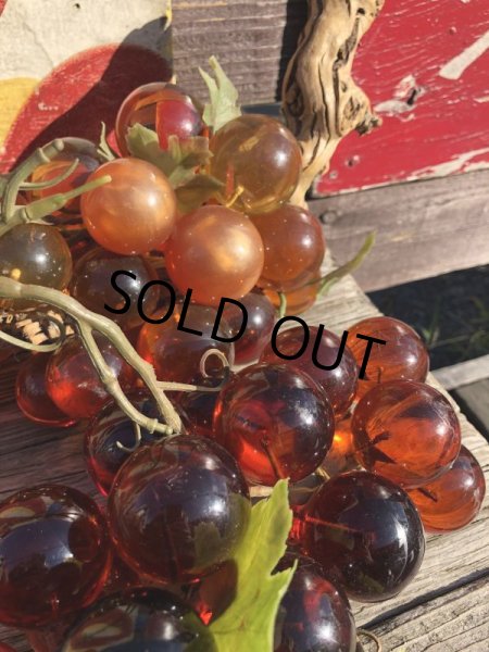 画像17: Vintage Mid-Century Lucite Acrylic Amber Grapes on Driftwood Base (B498) (17)