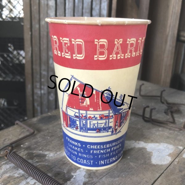 画像1: Vintage Wax Paper Cup RED BARN Burgers (B530) (1)