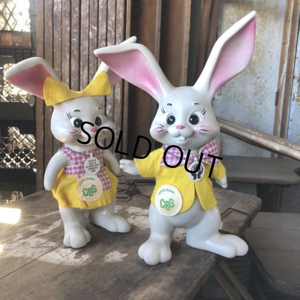 画像2: 60s Vintage Roy Des of Fla Bunny Rabbit Coin Bank Set (B534) (2)
