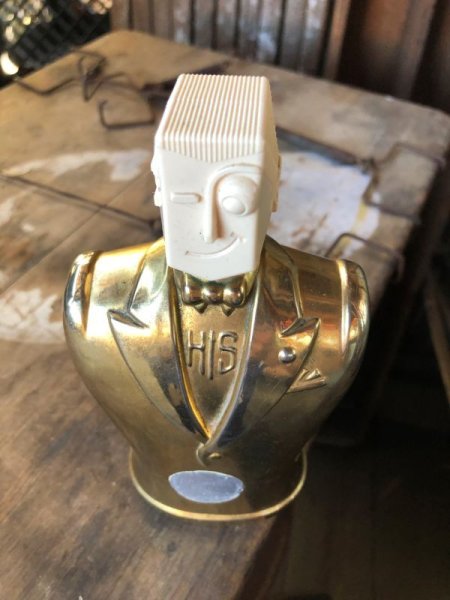 画像2: 40s The House For Men, Inc. HIS Glass Bottle After Shave Lotion Rare Gold Version (B546) (2)