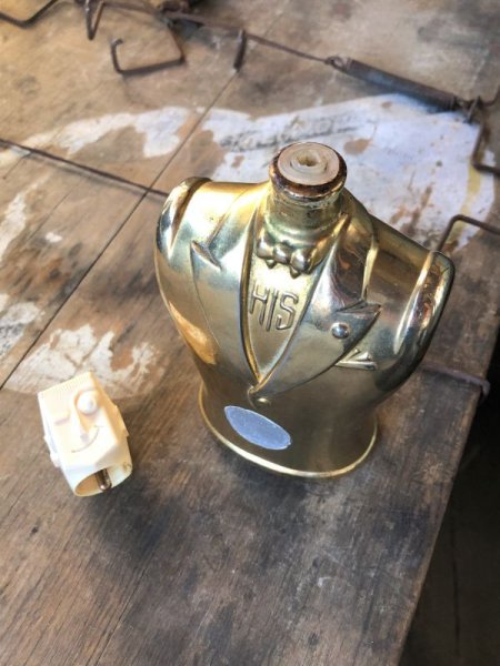 画像6: 40s The House For Men, Inc. HIS Glass Bottle After Shave Lotion Rare Gold Version (B546) (6)