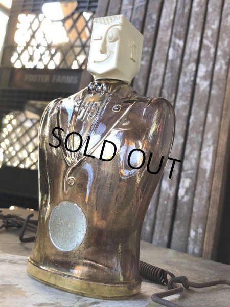 画像3: 40s Vintage HIS Northwoods Mens Cologne Bottle Art Deco Design Rare Gold Version (B547) (3)