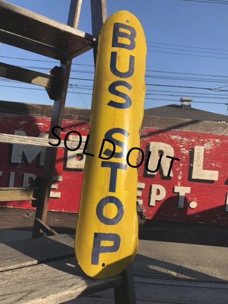 画像1: Antique U.S.A New Orleans BUS STOP Heavy Duty Porcelain Street Sign (B557) (1)