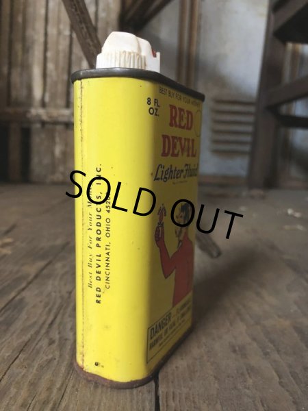 画像5: Vintage Oil Can RED DEVIL Lighter Fluid (C507) (5)