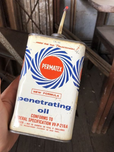 画像1: Vintage 1Pt Oil Can PERMATEX Penetrating Oil (C500) (1)