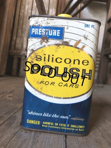 画像5: Vintage 1pt Oil Can PRESTONE Silicon Polish for Cars (C525)  (5)